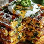 Cheddar Jalapeño Cornbread Waffles
