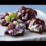 Chocolate-dipped Frozen California Grape and Yogurt Clusters