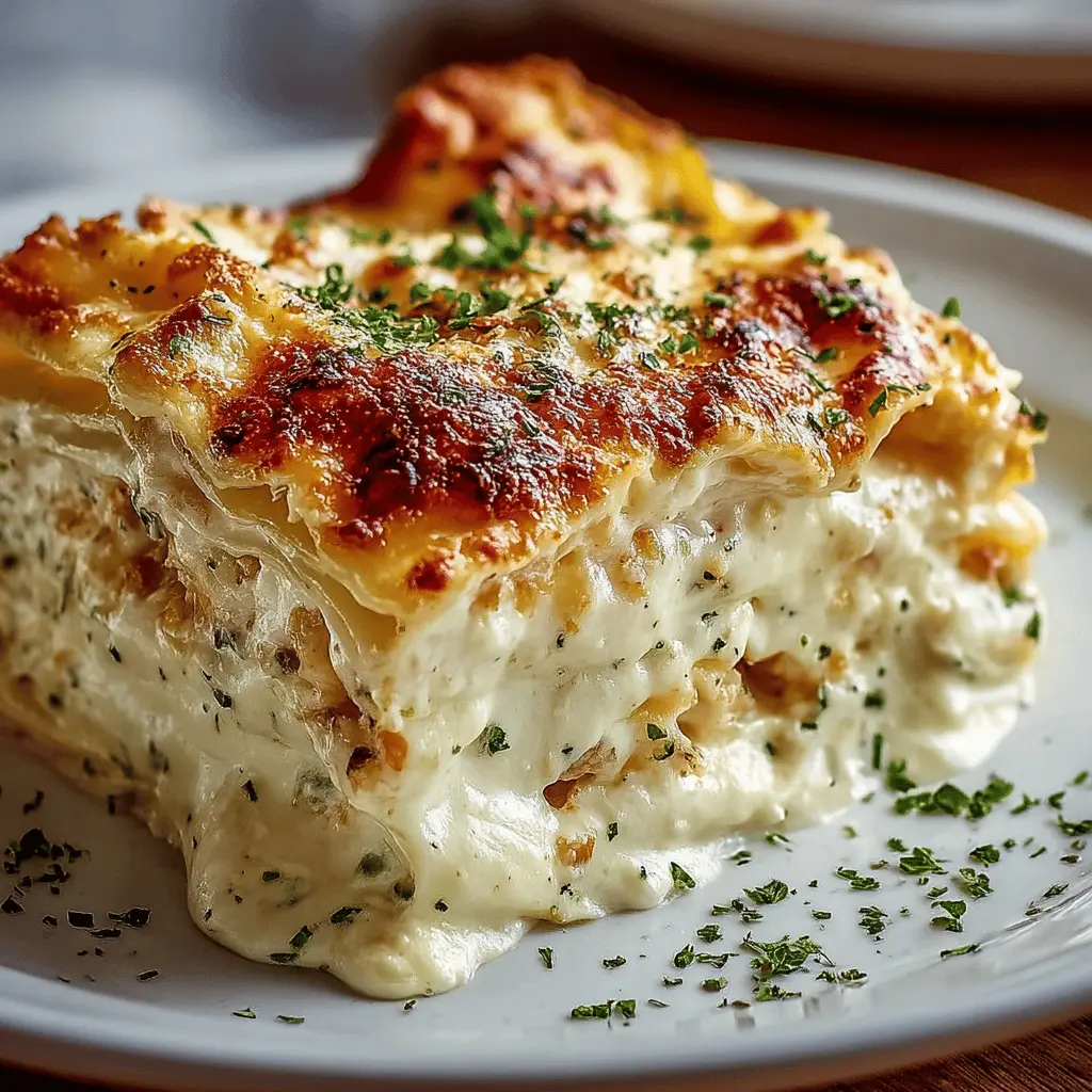 Creamy White Lasagna Delight: Indulgent Turkey Bacon & Chicken Ham Twist