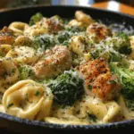 Easy Creamy Tortellini with Chicken and Broccoli Recipe