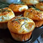 Easy Garlic Rosemary Focaccia Muffins