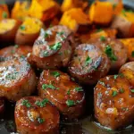 Sausage and Sweet Potatoes with Honey Garlic Sauce