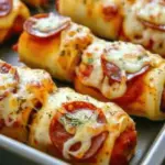 Cheesy Pepperoni Pizza Roll-Ups in a Pan Cheesy Pepperoni Pizza Roll