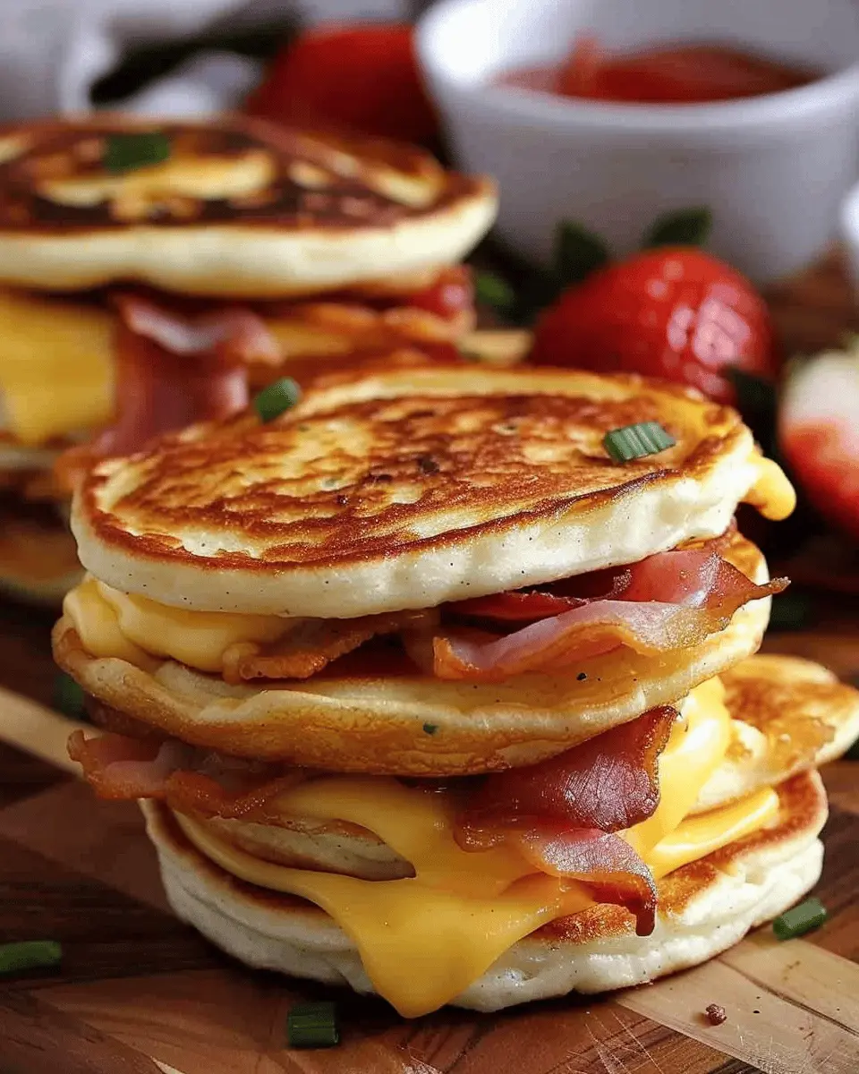 Healthy Homemade McGriddles: Indulgent Breakfast with Turkey Bacon and Chicken Ham