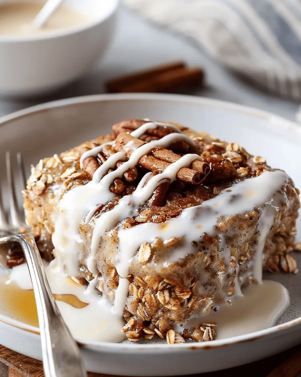 High-Protein Cinnamon Roll Baked Oatmeal: Easy & Wholesome Delight