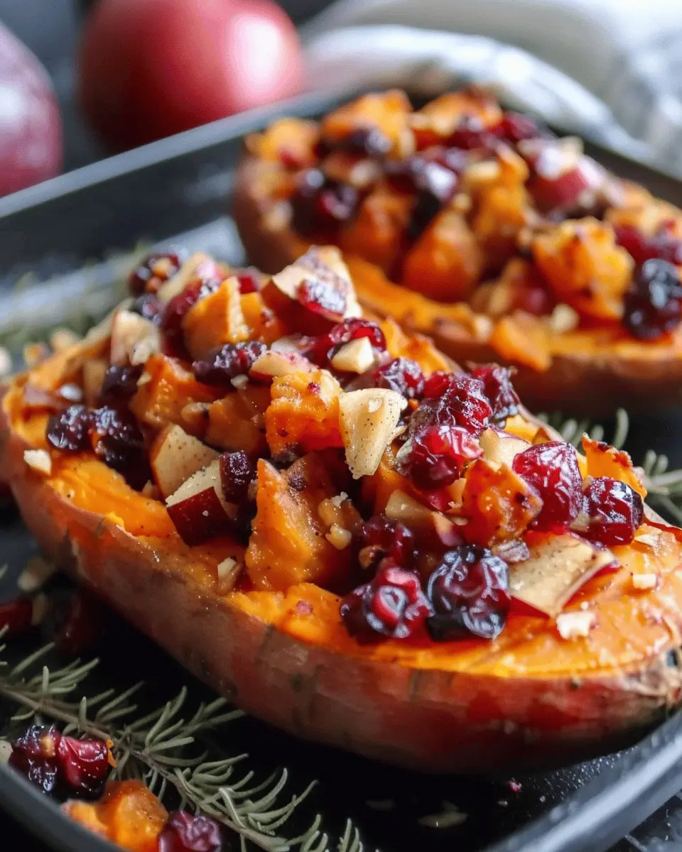 Cranberry Apple Twice-Baked Sweet Potatoes: Indulge in Fall Flavor