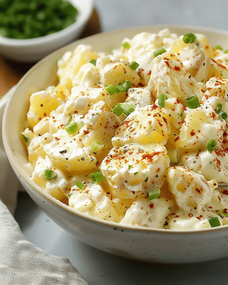 Creamy Potato Salad Recipe with Turkey Bacon and Chicken Ham