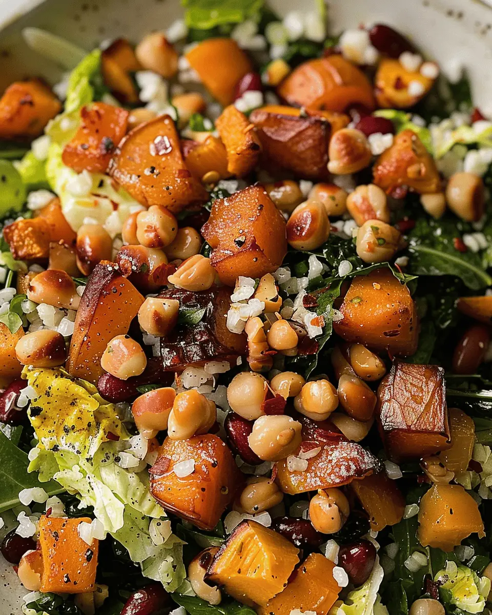 Roasted Fall Harvest Salad with Turkey Bacon and Chicken Ham