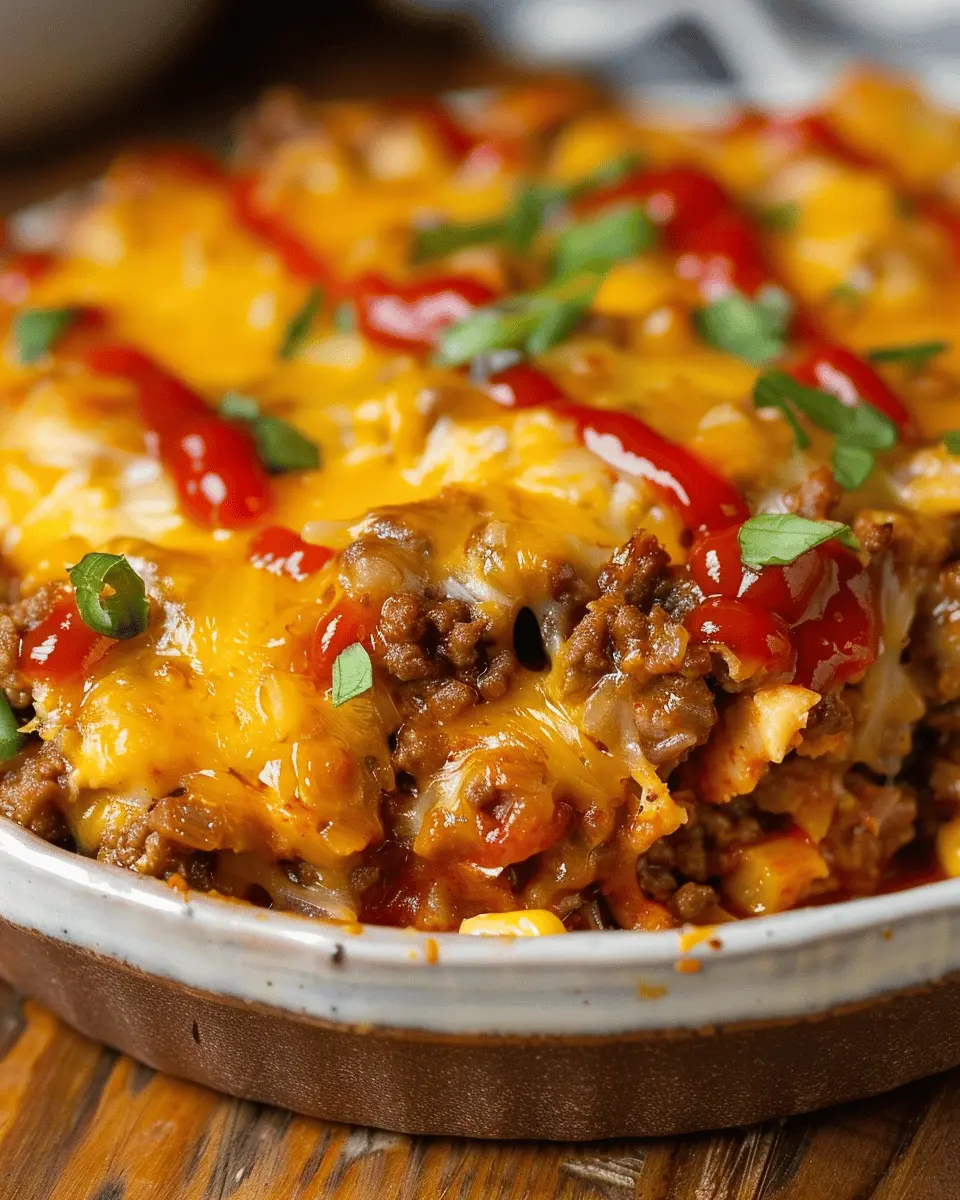 Easy Cowboy Casserole with Turkey Bacon and Chicken Ham Delight