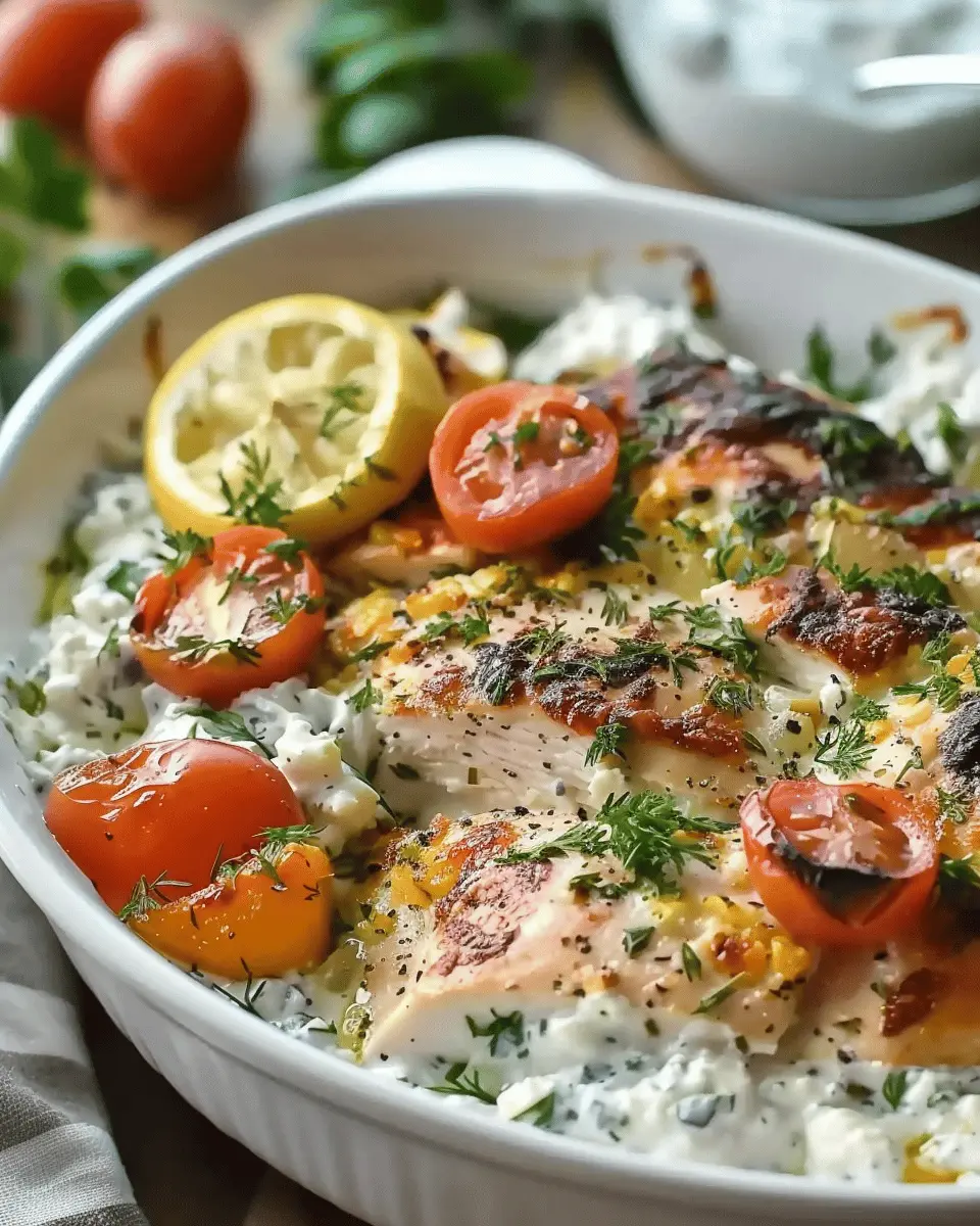 Dump-and-Bake Chicken Tzatziki Casserole: Easy and Flavorful Delight