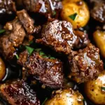 Crockpot Garlic Butter Beef Bites with Potatoes