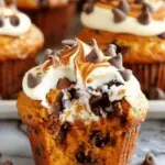 Pumpkin Chocolate Chip Muffins with Cream Cheese Filling