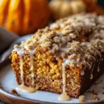 Pumpkin Bread with Streusel Topping and Maple Glaze