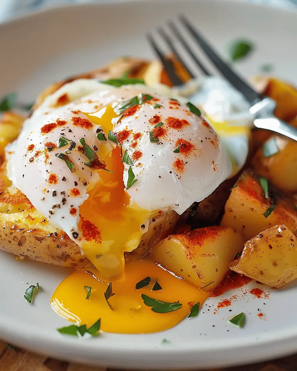 Spanish Poached Eggs with Paprika Potatoes for a Delicious Breakfast
