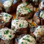 Mouthwatering Steak Bites in Garlic Butter with Creamy Parmesan Sauce