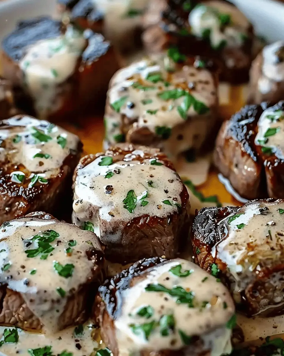 Mouthwatering Steak Bites in Garlic Butter with Creamy Parmesan Delight