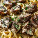 Creamy Steak Pasta Garlic
