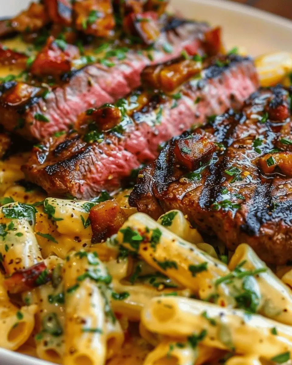 Cheesy Cajun Garlic Butter Steak: Indulgent Creamy Rigatoni Delight