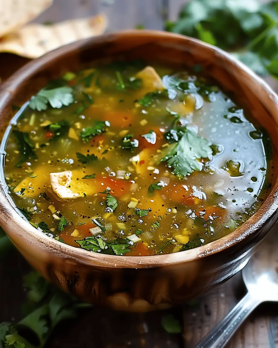 Easy Salsa Verde Tortilla Soup Delight with Turkey Bacon and Chicken Ham