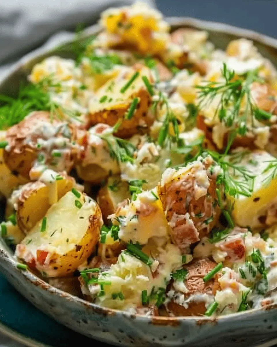 Crispy Smashed Potato Salad with Turkey Bacon for a Fresh Twist