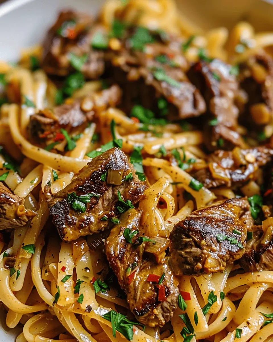 One-Pan Creamy Cajun Honey Garlic Steak Pasta – Easy Homemade Delight