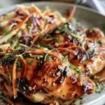 Sticky Apple Cider Chicken with Crisp Autumn Slaw