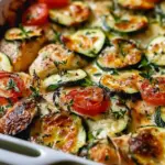 Mediterranean Chicken Zucchini Bake