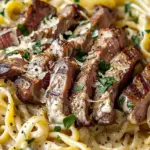 Creamy Steak Pasta Garlic