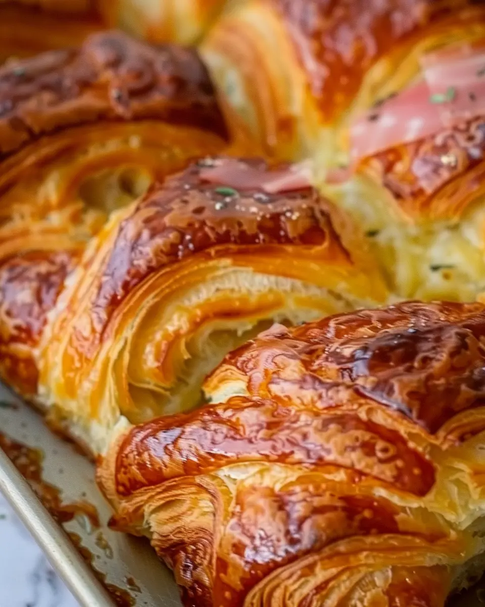 Croissant Bake: An Easy Indulgence with Turkey Bacon and Chicken Ham