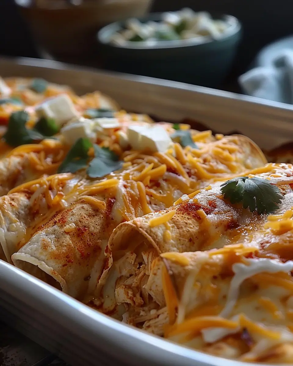 38g Protein Chicken Enchiladas with Dreamy White Sauce Delight