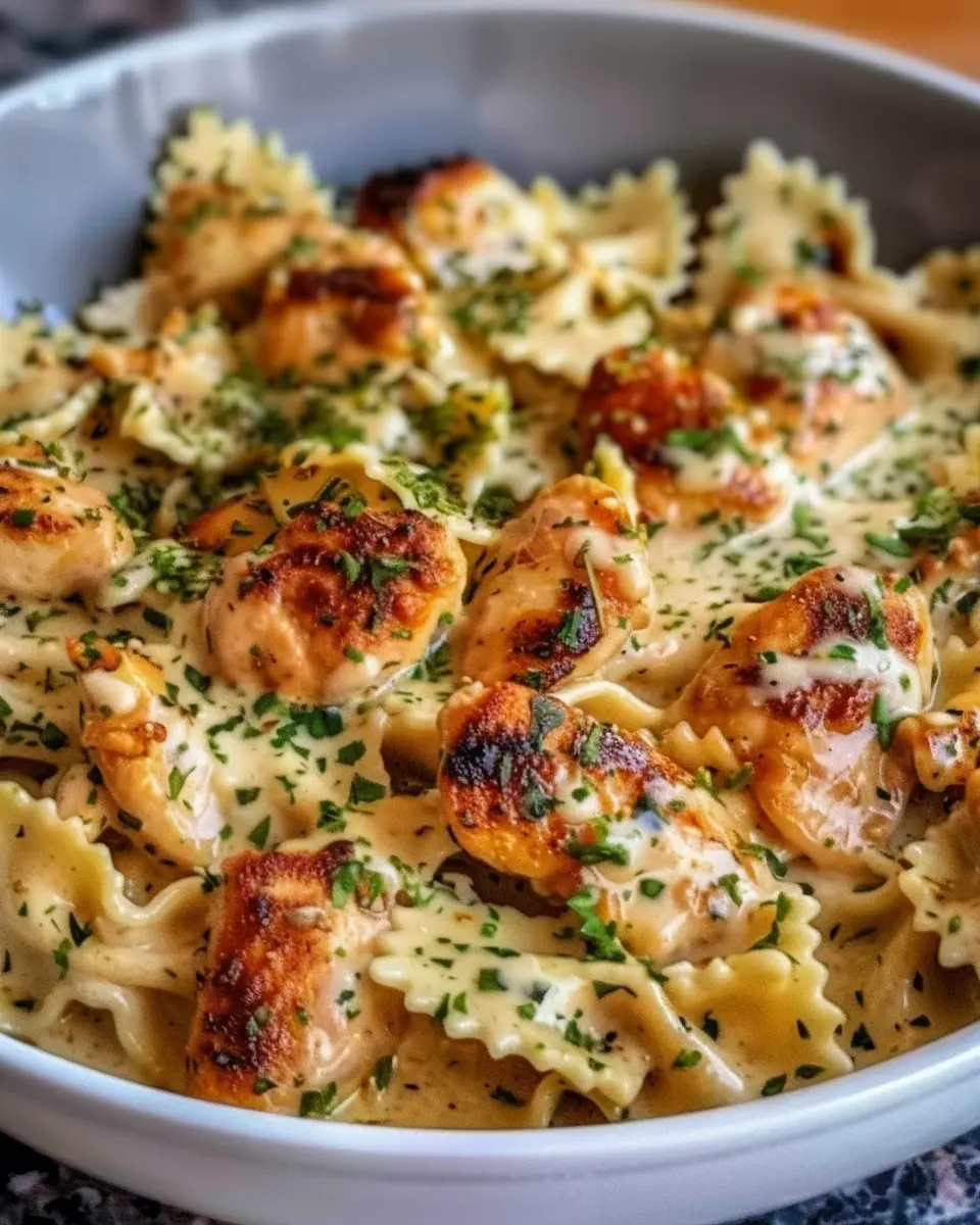 Mozzarella Garlic Butter Chicken Bowties: Indulgent Cheesy Delight