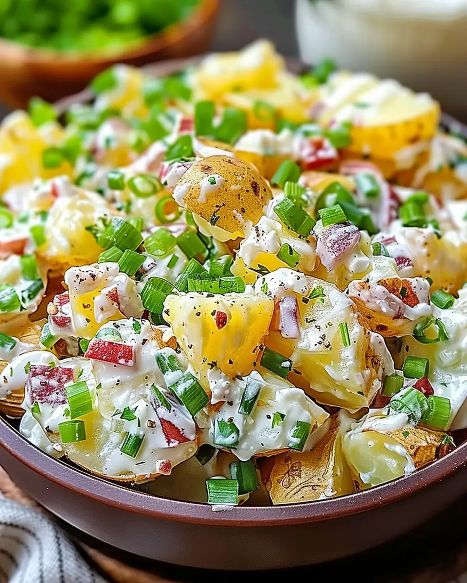 Loaded Baked Potato Salad: Indulgent Twist with Turkey Bacon