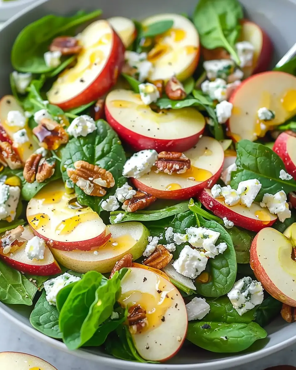 apple feta spinach salad best fresh and flavorful recipe with turkey bacon
