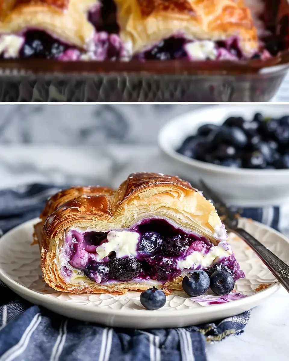 Blueberry Cream Cheese Croissant Casserole: Indulge in This Easy Delight