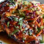 Sticky Apple Cider Chicken with Crisp Autumn Slaw