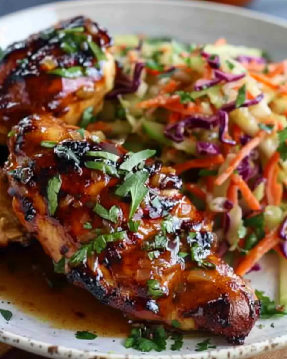 Sticky Apple Cider Chicken: A Cozy Fall Delight with Crisp Slaw