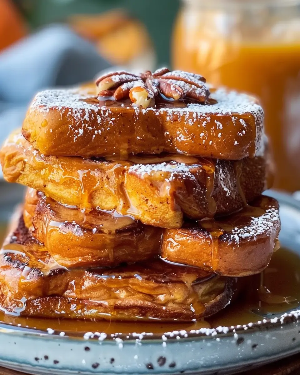 Cozy Friendsgiving Pumpkin-Spiced French Toast Delight with Turkey Bacon