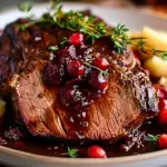 Slow-Braised Beef Roast with Cranberry Balsamic Glaze