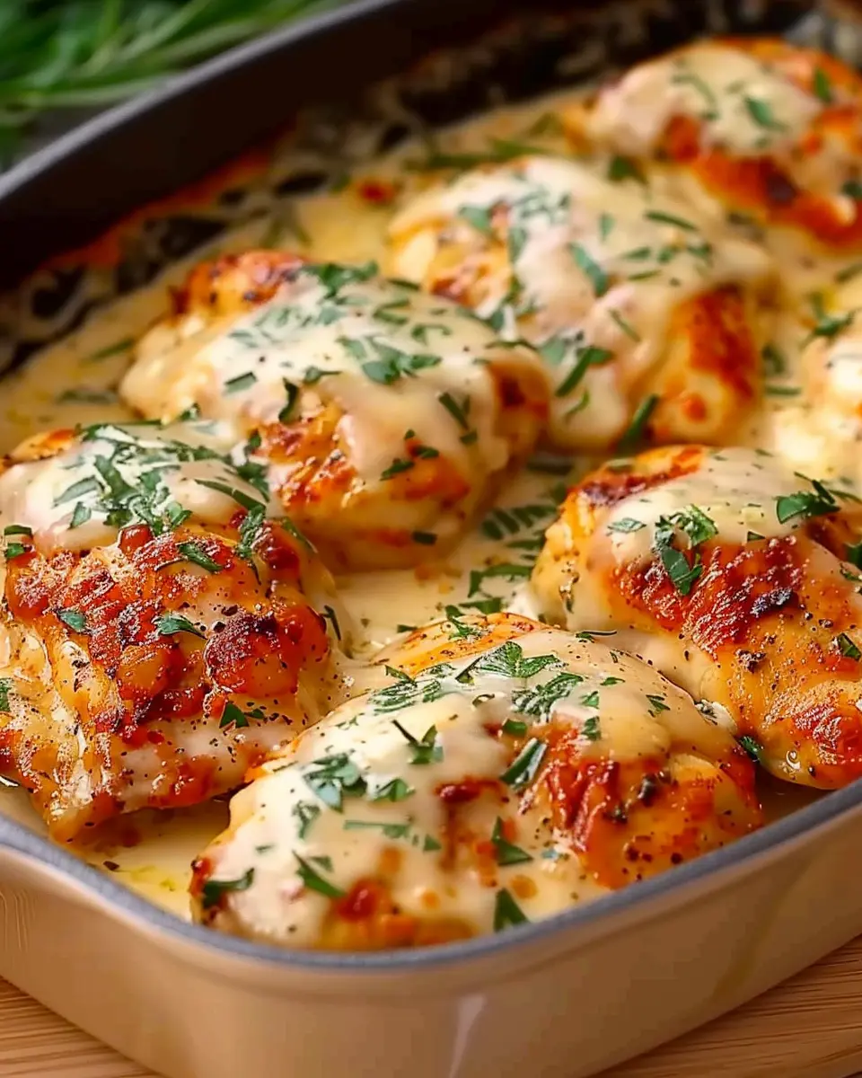 High Protein Creamy Garlic Cheesy Chicken with Turkey Bacon Delight