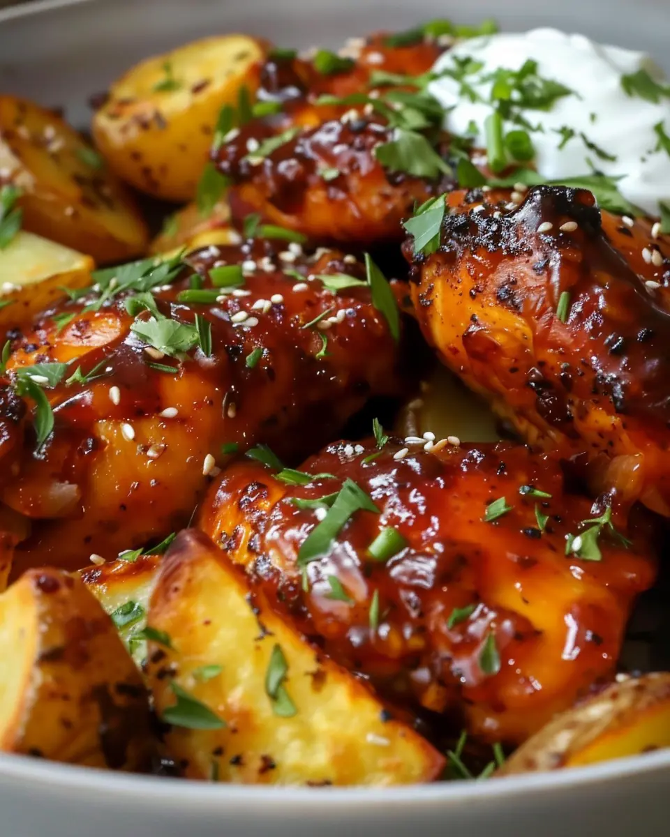 High Protein Honey BBQ Chicken & Crispy Potatoes Made Easy