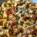 Cowboy Butter Garlic Chicken Tortellini with Fire