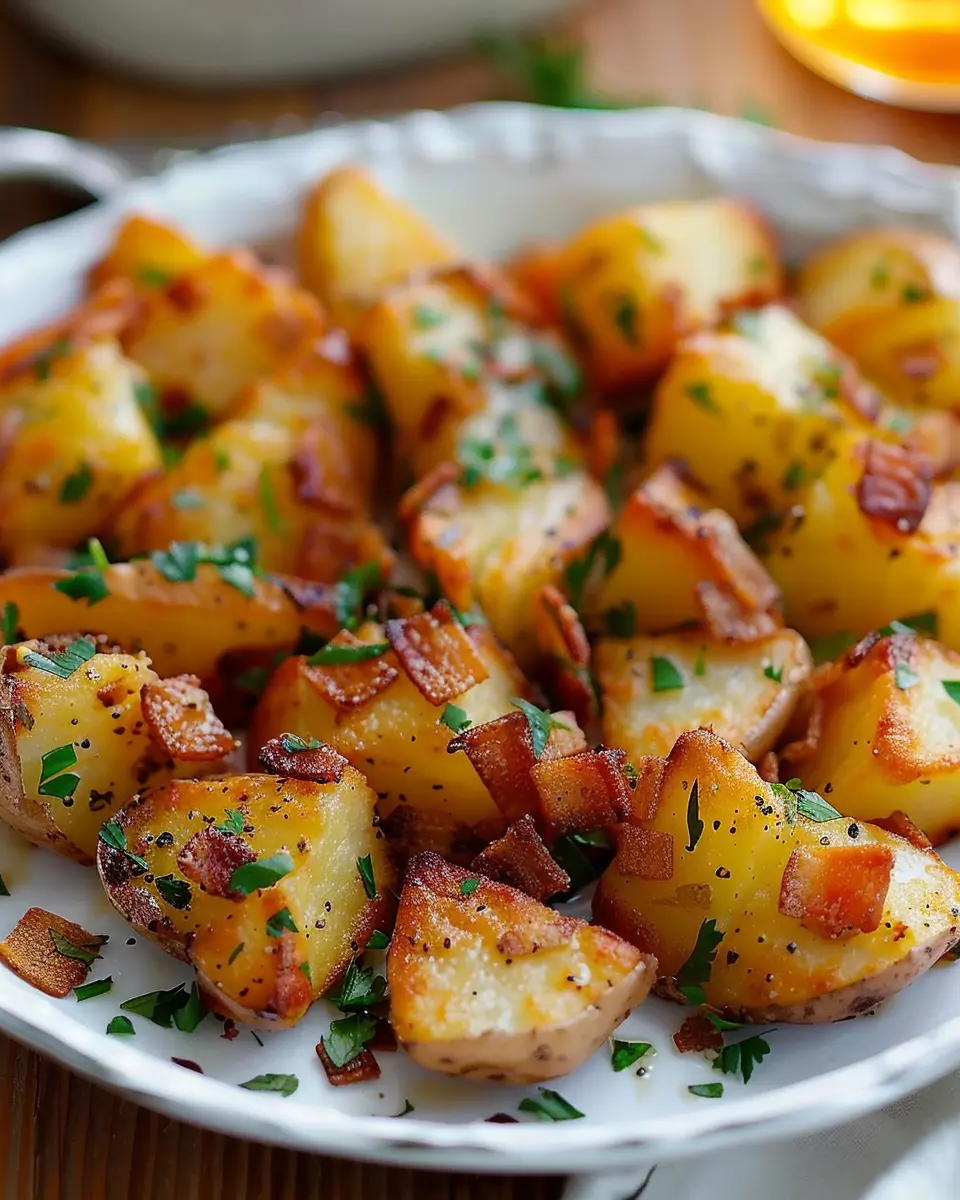 Easy Baked Breakfast Potatoes with Turkey Bacon and Veggies