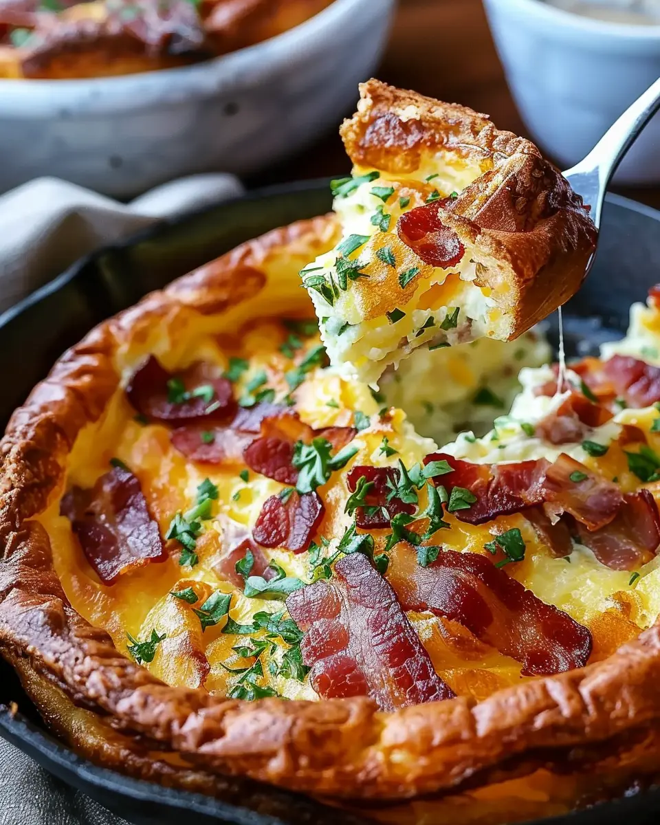 Savory Cheddar Turkey Bacon Dutch Baby: A Delightful Twist